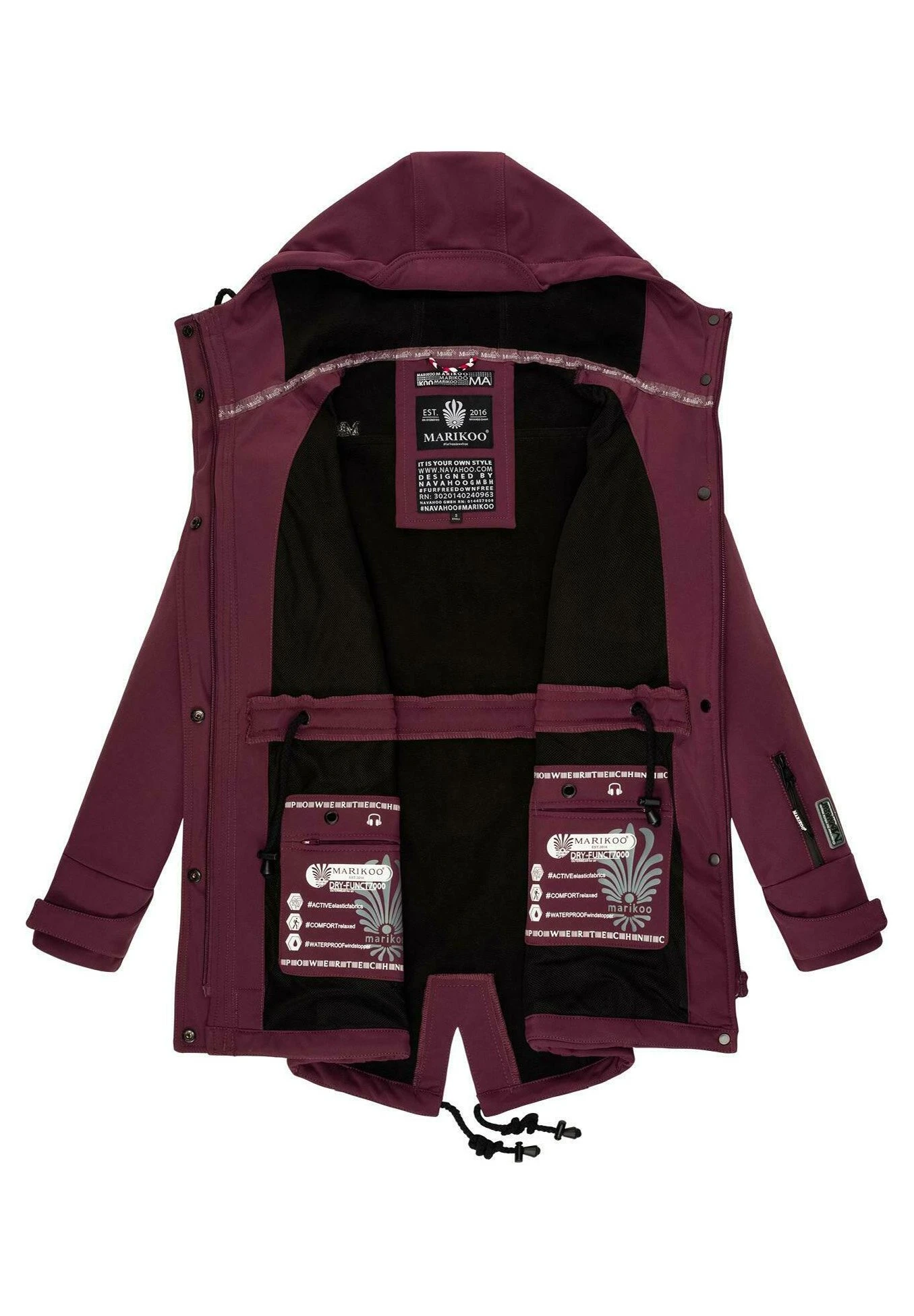 Marikoo Zimtzicke - Parka - Dark Red Melange 4 Marikoo Zimtzicke - Parka - Dark Red Melange - Imagen 4