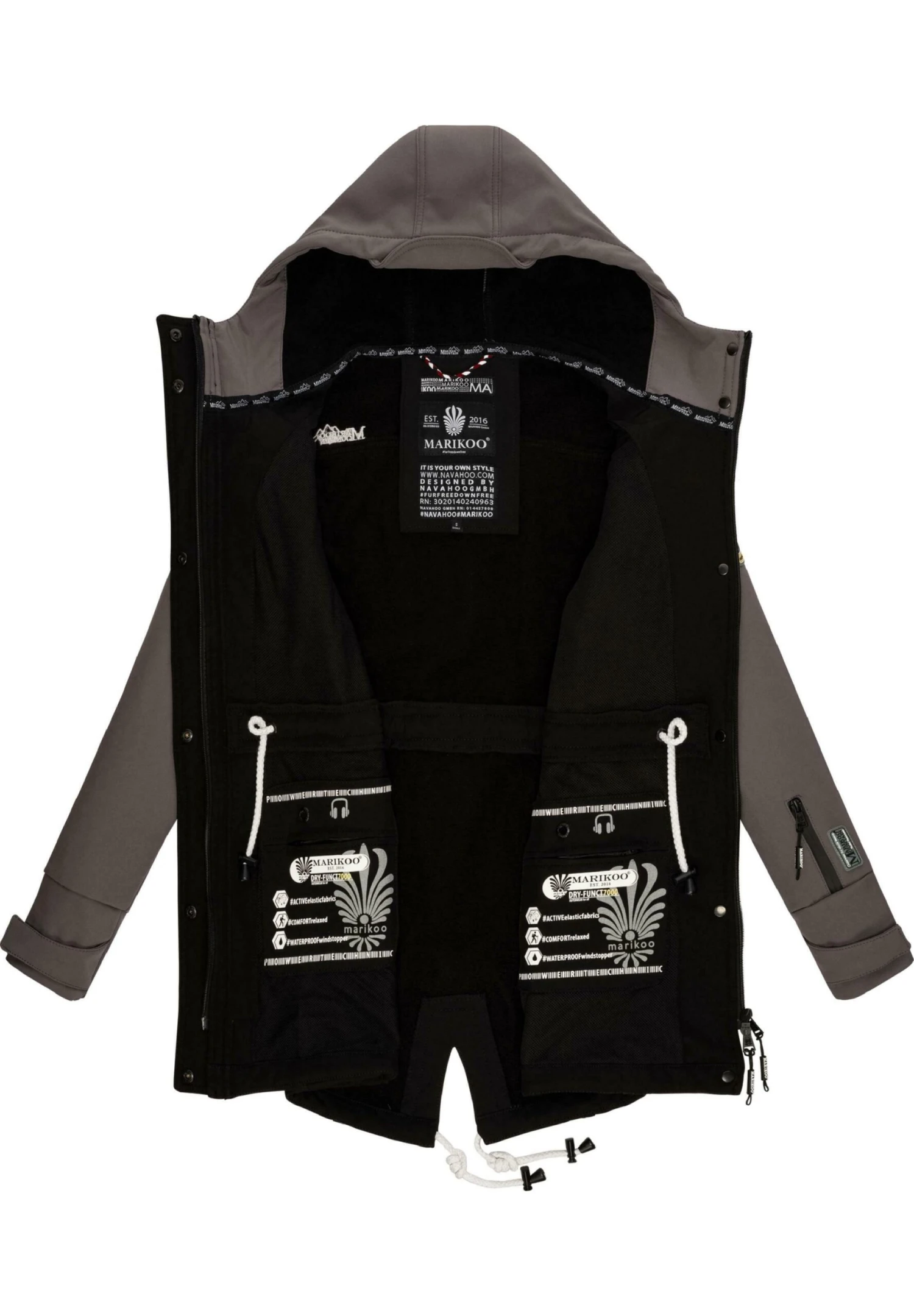 Marikoo Zimtzicke - Parka - Black Grey 4 Marikoo Zimtzicke - Parka - Black Grey - Imagen 4