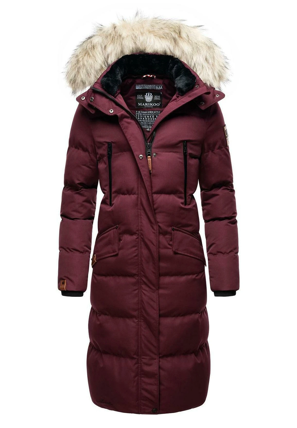 Marikoo Abrigo De Invierno - Dark Red Melange 5 Marikoo Abrigo De Invierno - Dark Red Melange - Imagen 5