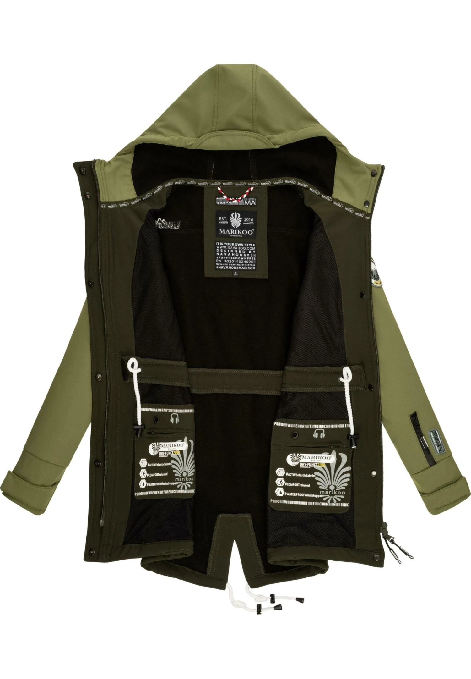 Marikoo Zimtzicke - Parka - Dark Olive Olive 4 Marikoo Zimtzicke - Parka - Dark Olive Olive - Imagen 4