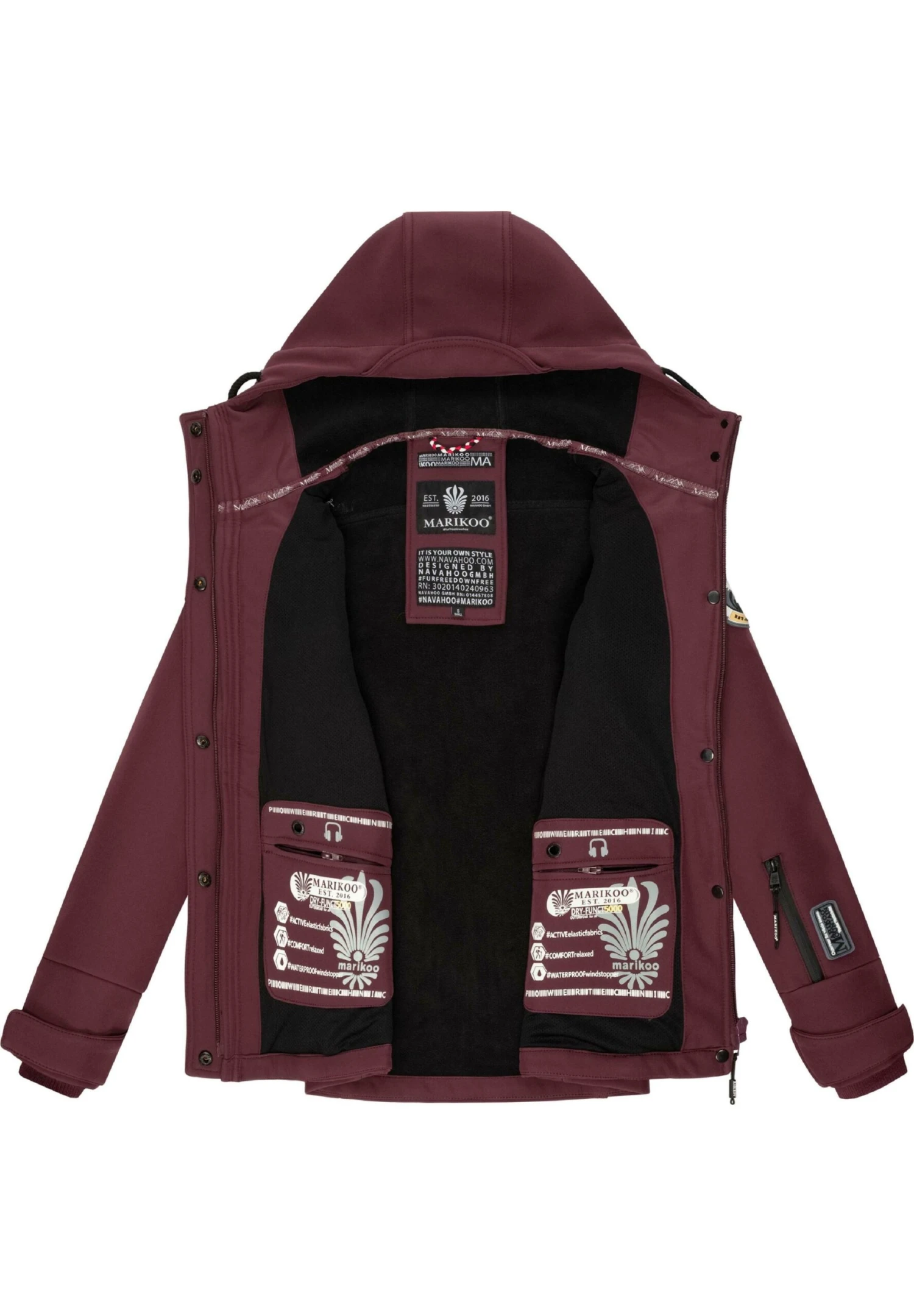 Marikoo Funktions - Chaqueta Outdoor - Dark Red Melange 3 Marikoo Funktions - Chaqueta Outdoor - Dark Red Melange - Imagen 3
