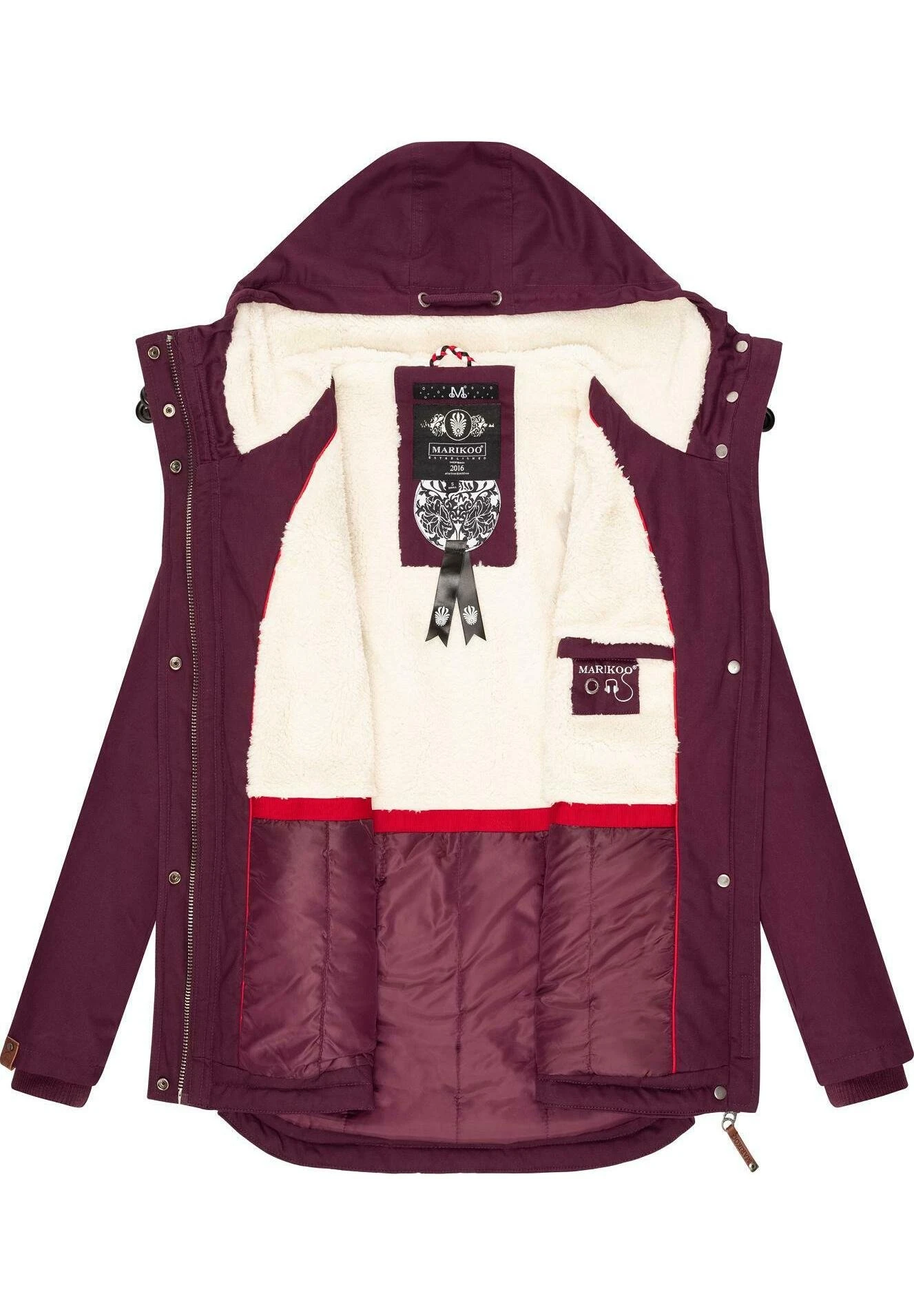 Marikoo Bikoo - Abrigo De Invierno - Dark Red Melange 5 Marikoo Bikoo - Abrigo De Invierno - Dark Red Melange - Imagen 5