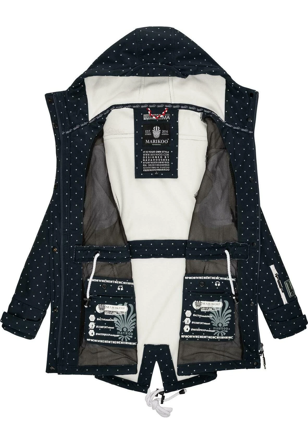 Marikoo Zimtzicke - Parka - Navy Dots 4 Marikoo Zimtzicke - Parka - Navy Dots - Imagen 4