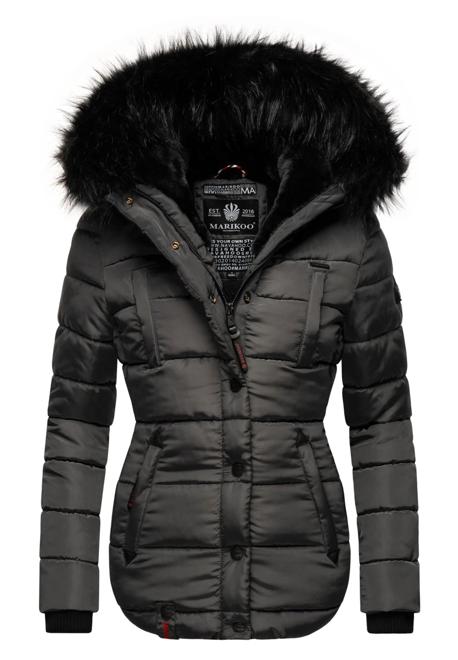 Marikoo Lotusblüte - Chaqueta De Invierno - Anthracite 1 Marikoo Lotusblüte - Chaqueta De Invierno - Anthracite