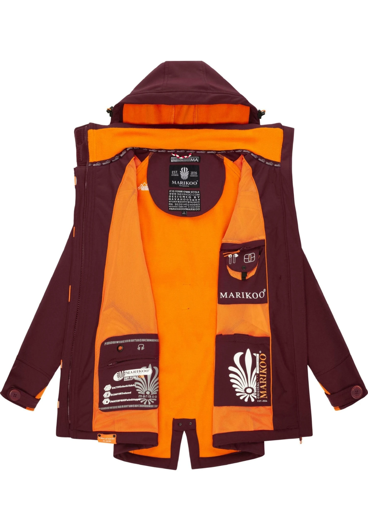 Marikoo Soulinaa - Parka - Dark Red Melange 4 Marikoo Soulinaa - Parka - Dark Red Melange - Imagen 4