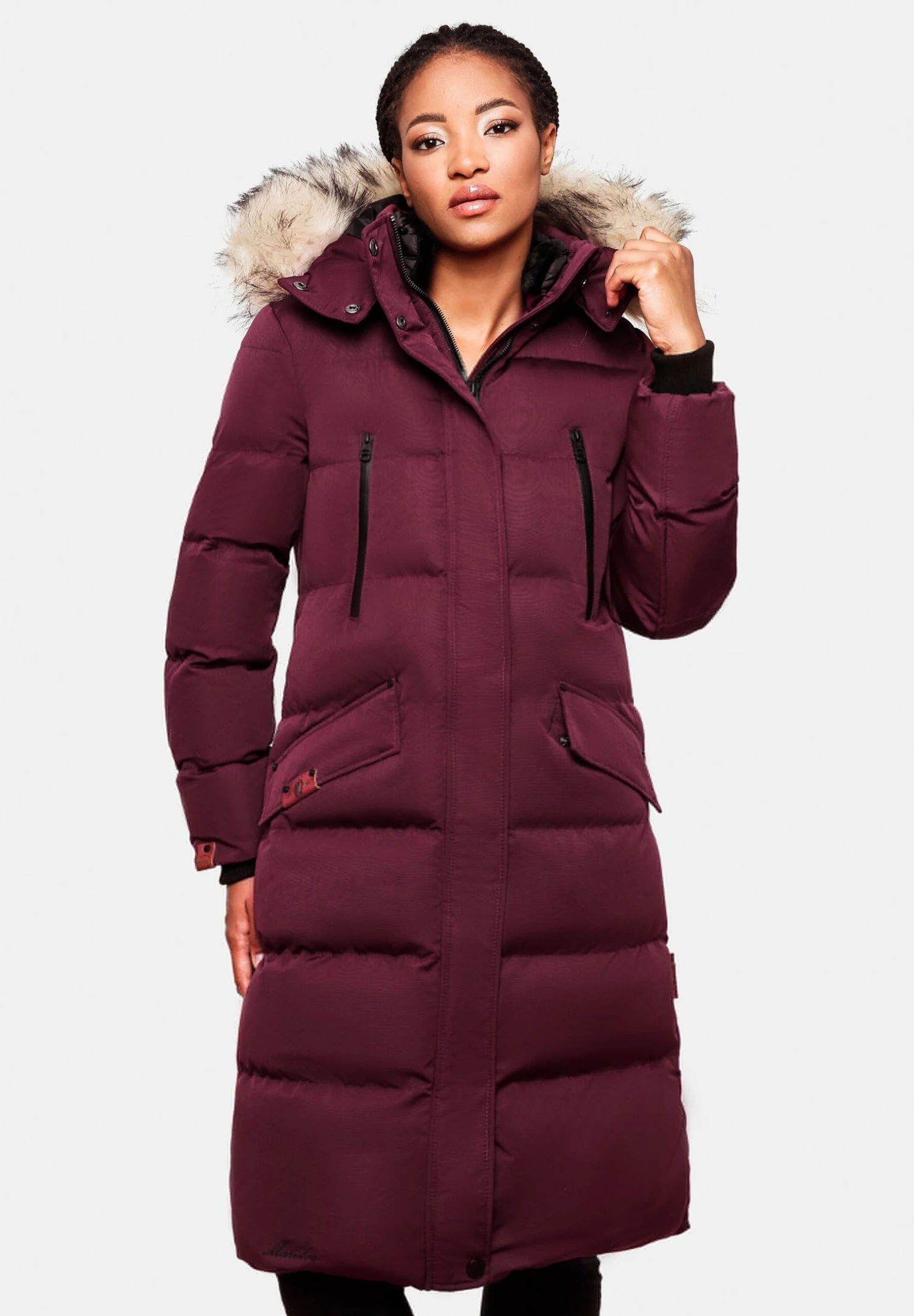 Marikoo Abrigo De Invierno - Dark Red Melange 1 Marikoo Abrigo De Invierno - Dark Red Melange