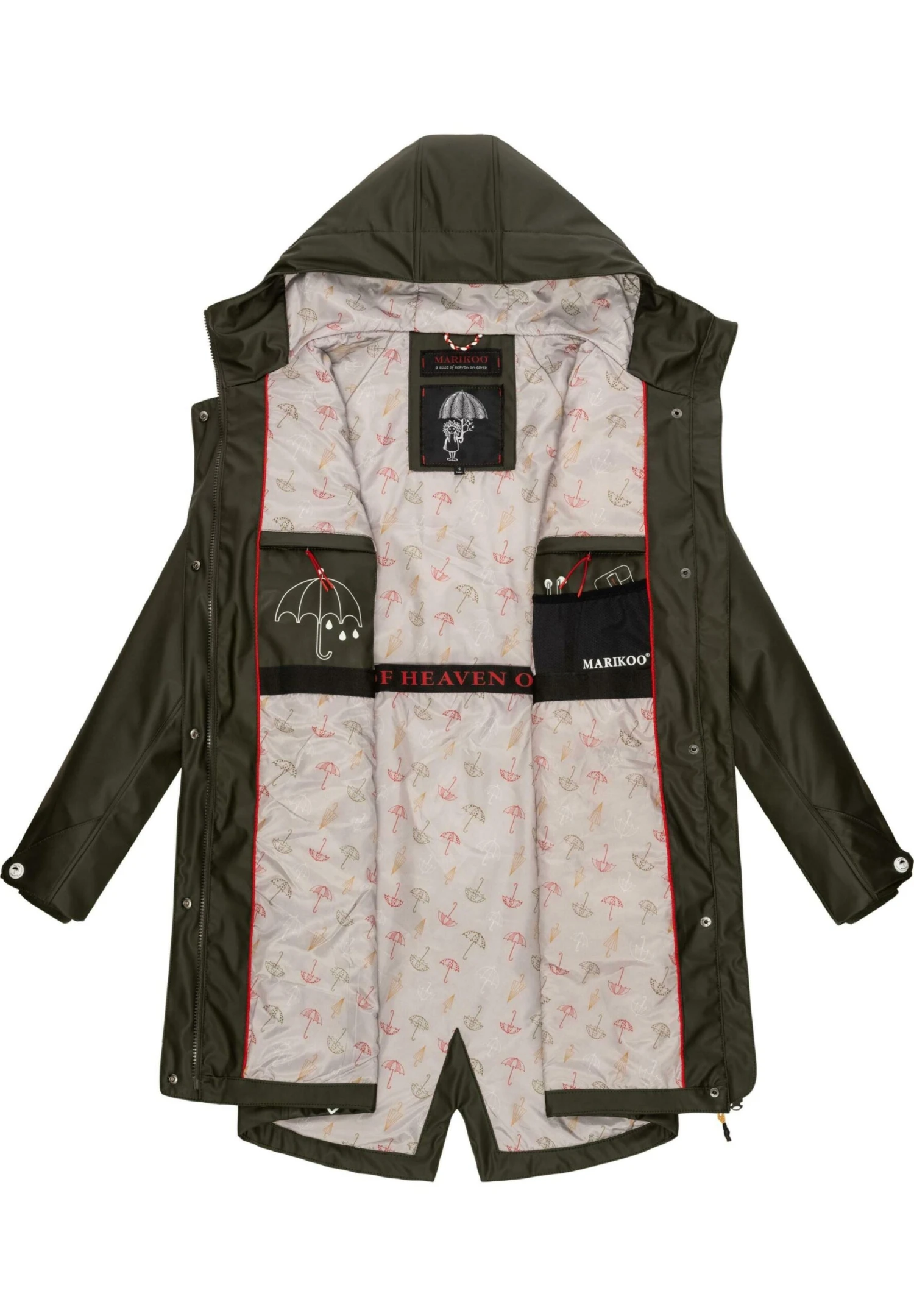 Marikoo Dancing Umbrella - Impermeable - Dark Olive 3 Marikoo Dancing Umbrella - Impermeable - Dark Olive - Imagen 3