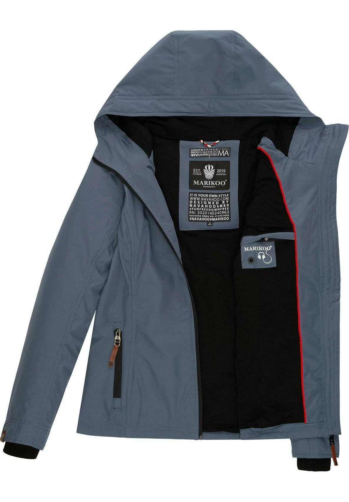 Marikoo Brombeere - Chaqueta Outdoor - Dusty Blue 4 Marikoo Brombeere - Chaqueta Outdoor - Dusty Blue - Imagen 4