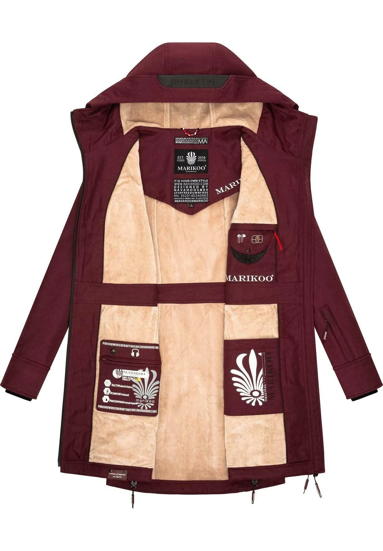 Marikoo Racquelle - Parka - Dark Red Melange 5 Marikoo Racquelle - Parka - Dark Red Melange - Imagen 5